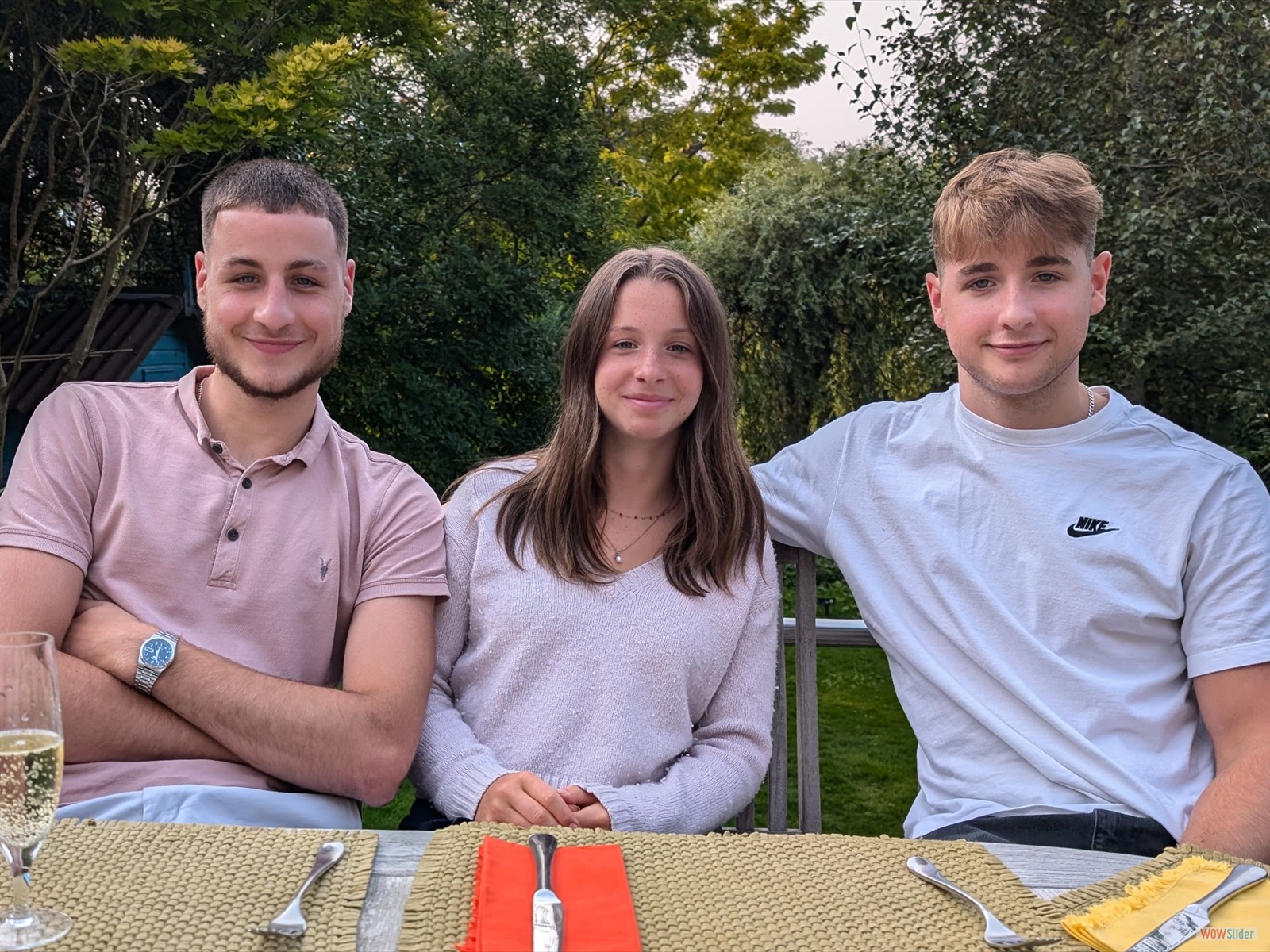 Ben, Hannah & James at Roger's 93rd Birthday - August 2024